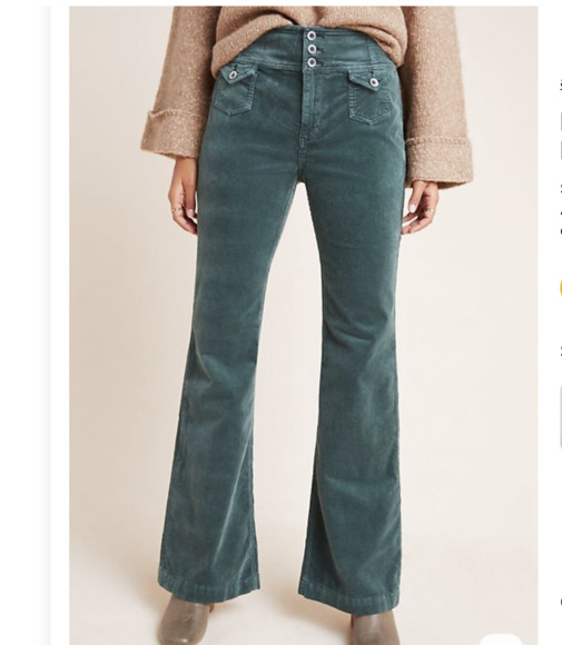 Anthropologie Denim - Anthropologie Pilcro High Rise Bootcut Corduroy Pants Jeans Green 29 $128